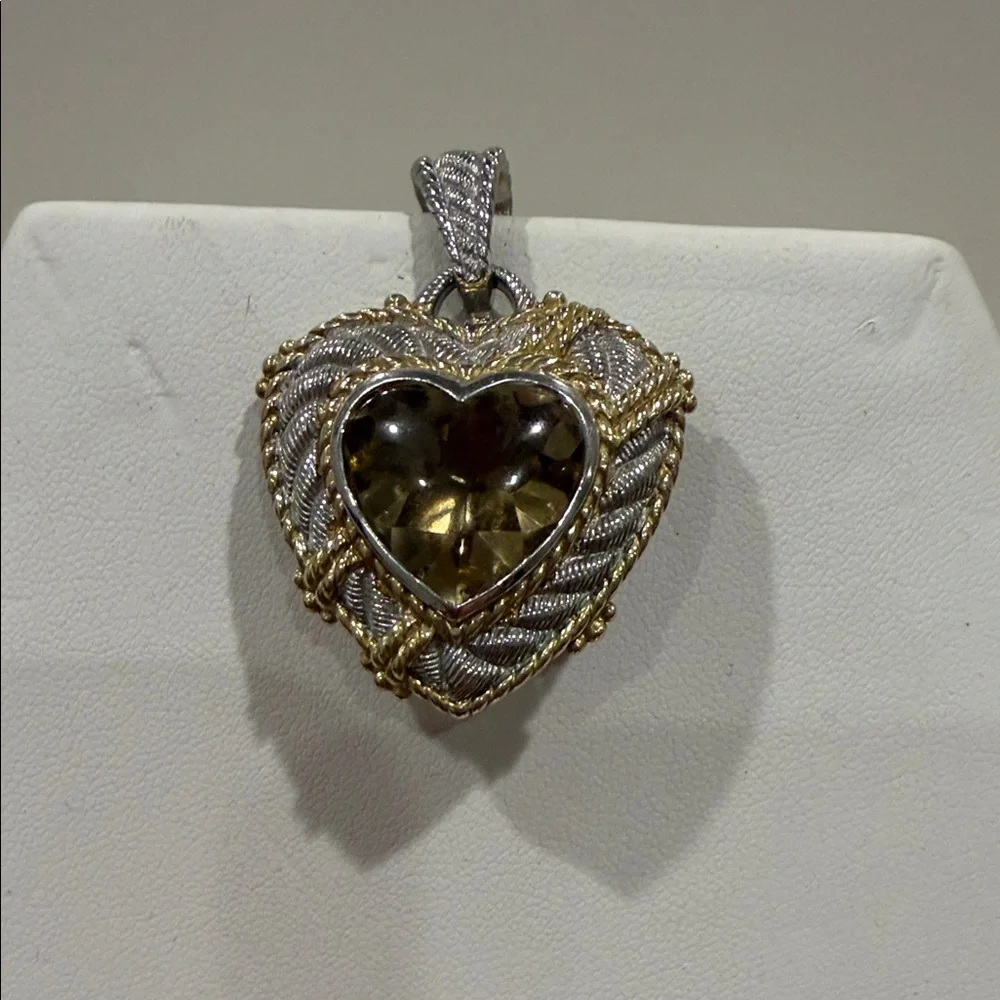 Judith Ripka Sterling Silver & 14K Clad Heart Enhancer - Picture 1 of 3